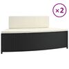 vidaXL Whirlpool-B&auml;nke mit Auflagen 2 Stk. Schwarz Poly-Rattan