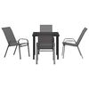 vidaXL Garten Essgruppe 5 pcs Grau und Schwarz