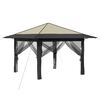 vidaXL Gazebo mit 4 Seitenw&auml;nden 3,3 x 3,3 m Creme und Anthrazit