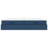vidaXL Bettgestell mit Matratze mit Matratze 2 pcs Blau Stoff