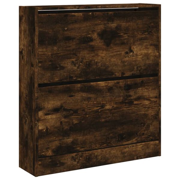 vidaXL Schuhschrank R&auml;uchereiche 80x21x87,5 cm Holzwerkstoff