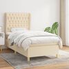 vidaXL Boxspringbett mit Matratze Creme 90x190 cm Stoff