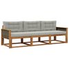 vidaXL Outdoor-Sofagarnitur mit Kissen 3 pcs Natur und Hellgrau