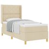vidaXL Boxspringbett mit Kopfteil Creme 100 x 200 cm Stoff