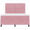 vidaXL LED Boxspringbett mit Matratze Rosa 140 x 190 cm Stoff