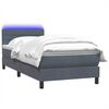 vidaXL Boxspringbett mit Matratze & LED Dunkelgrau 90x210 cm Samt