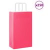 vidaXL Papiertragetaschen 250 Stk. mit Henkeln Rosa 21x11x36 cm