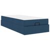 vidaXL Bettgestell mit Matratze 2 Stk. Blau Stoff