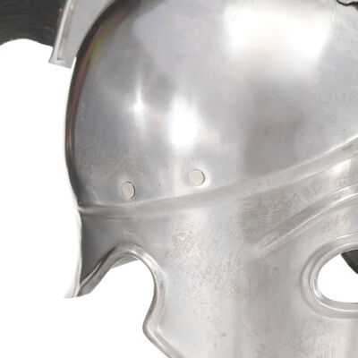 vidaXL Griechischer Krieger-Helm Antik Replik für LARP Silbern Stahl