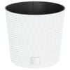 vidaXL Pflanzk&uuml;bel mit herausnehmbaren Einsatz Wei&szlig; 15/15,3L PP-Rattan