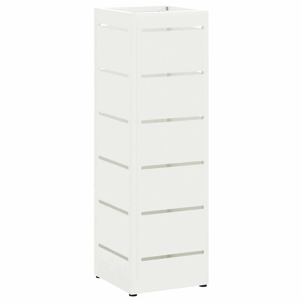 vidaXL Sonnenschirmhalter mit Speicher Wei&szlig; 15,5 x 15,5 x 49 cm Stahl