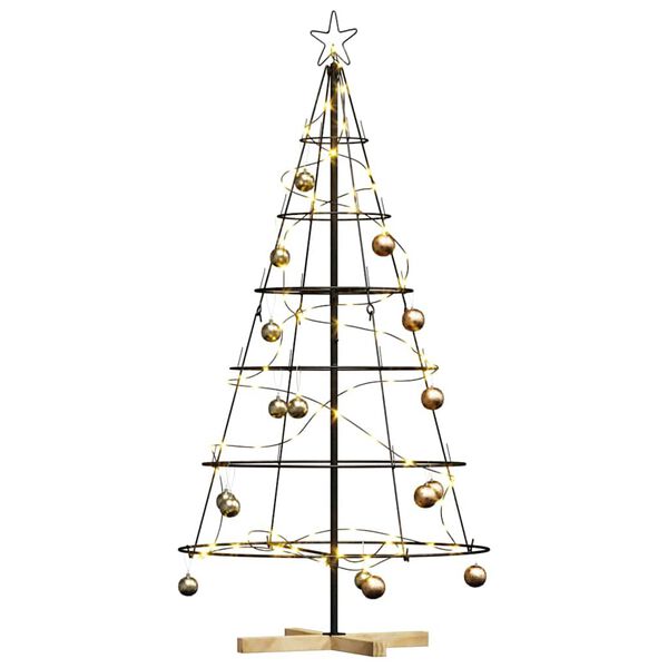 vidaXL Weihnachts-Tannenzapfenbaum mit Ständer Schwarz 150 cm Stahl
