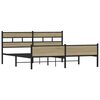 vidaXL Metallbett ohne Matratze Sonoma-Eiche 193x203 cm