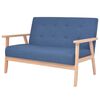 vidaXL Sofagarnitur 3-tlg. Stoff Blau
