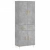 vidaXL Highboard Betongrau 69,5x34x180 cm Holzwerkstoff