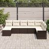 vidaXL Gartensofa-set mit Kissen 8 pcs Braun Poly-Rattan