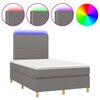 vidaXL Boxspringbett mit Matratze & LED Dunkelgrau 120x200 cm Stoff
