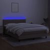 vidaXL Boxspringbett mit Matratze & LED Taupe 140x190 cm Stoff