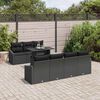 vidaXL Garten-Sofa-Set mit Kissen 8 pcs Schwarz Poly-Rattan