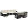 vidaXL Gartensofa-set 10 pcs Schwarz Poly-Rattan