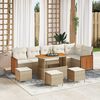 vidaXL Gartensofa-set mit Kissen 12 pcs Beige und Creme Poly-Rattan