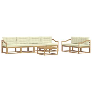vidaXL Outdoor-Sofagarnitur 6 stk. Wei&szlig; und Creme