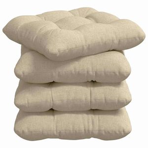 vidaXL Sitzkissen 4 stk. Stoff Creme 40 x 40 x 12 cm