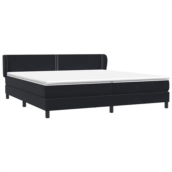 vidaXL Boxspringbett mit Matratzen Schwarz 180x210 cm Samt
