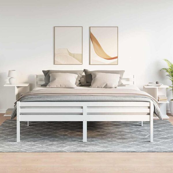 vidaXL Nachttische 2 Stk. Wei&szlig; 46,5x29x61 cm Holzwerkstoff