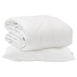 vidaXL Bettdecke mit Kissen 2 pcs Wei&szlig; Mikrofaser