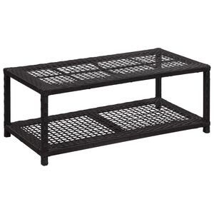 vidaXL Schuhbank Schwarz 80 x 40 x 30 cm Poly Rattan