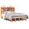 vidaXL Massivholzbett mit Regal ohne Matratze Wachsbraun 150x200 cm