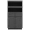 vidaXL Highboard Grau 60x40x116,5 cm Massivholz Kiefer
