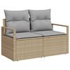 vidaXL Garten-Sofa-Set mit Kissen mit Kissen 9 pcs Beige und Hellgrau