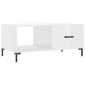 vidaXL Couchtisch Hochglanz-Wei&szlig; 90x50x40 cm Holzwerkstoff