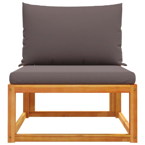 vidaXL Gartensofa ohne Armlehnen mit Kissen Holz Akazie & Seil