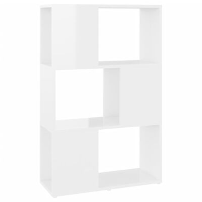 vidaXL Bücherregal Raumteiler Hochglanz-Weiß 60x24x94 cm Holzwerkstoff