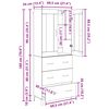 vidaXL Highboard Schwarz Eichen-Optik 69,5 x 34 x 180 cm Holzwerkstoff