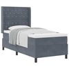 vidaXL Boxspringbett mit Matratze Dunkelgrau 90 x 200 cm Samt