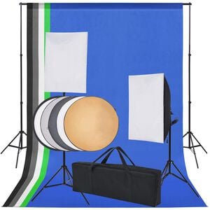 vidaXL Fotostudio-Set 5 farbige Hintergr&uuml;nde & 2 Softboxen