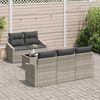 vidaXL Sofa Set mit Kissen mit Kissen 6 pcs Hellgrau Poly-Rattan