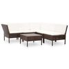 vidaXL 6-tlg. Garten-Lounge-Set mit Auflagen Poly Rattan Braun