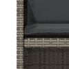 vidaXL 3-tlg. Bistro-Set mit Kissen Grau Poly Rattan