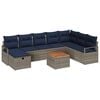 vidaXL Gartensofa-set 9 stk. Grau Poly-Rattan