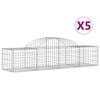 vidaXL Gabionen mit Hochbogen 5 Stk. 200x50x40/60 cm Verzinktes Eisen