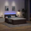 vidaXL Ottomanische Bett mit Matratze & LEDs Dunkelbraun 140x190 cm