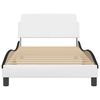 vidaXL Bettgestell "Dover" Wei&szlig; und Schwarz 100x200 cm Kunstleder
