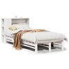 vidaXL Massivholzbett mit Regal ohne Matratze Wei&szlig; 75x190 cm