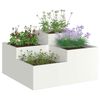 vidaXL Gartenblumentopf Wei&szlig; 100 x 100 x 48 cm Stahl