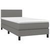 vidaXL Boxspringbett mit Matratze & LED Dunkelgrau 80x200 cm Stoff